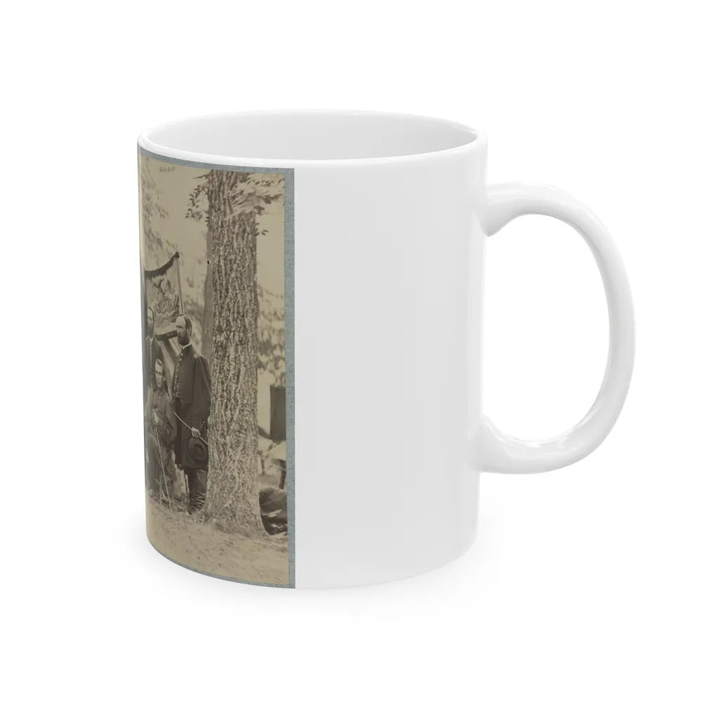 Group Of Officers In Front Of Tents (U.S. Civil War) White Coffee Mug-Go Mug Yourself