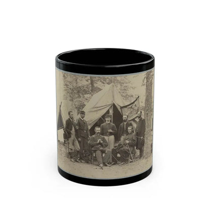 Group Of Officers In Front Of Tents (U.S. Civil War) Black Coffee Mug 11oz - Go Mug Yourself
