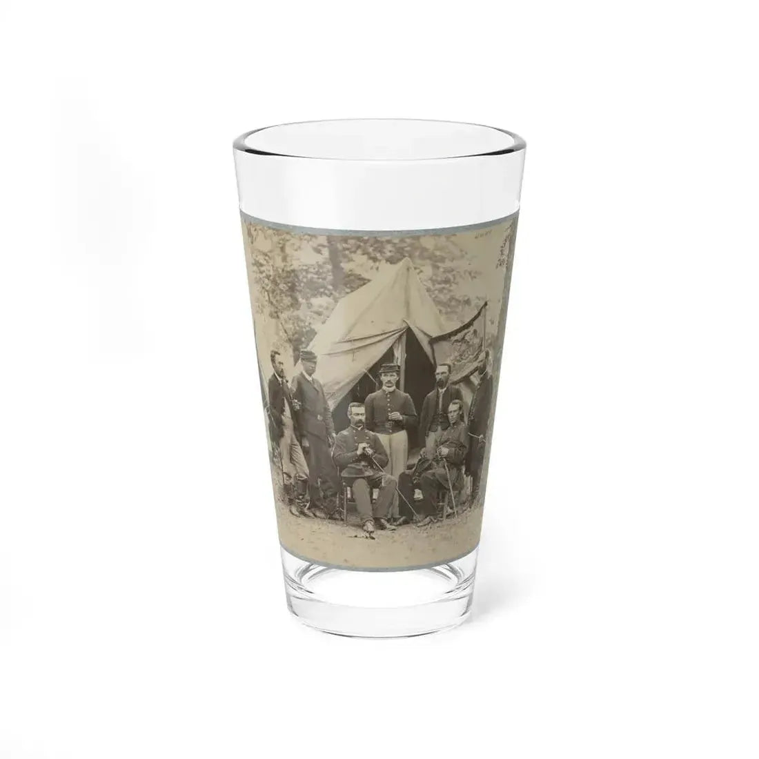 Group Of Officers In Front Of Tents (U.S. Civil War) Pint Glass 16oz 16oz - Go Mug Yourself