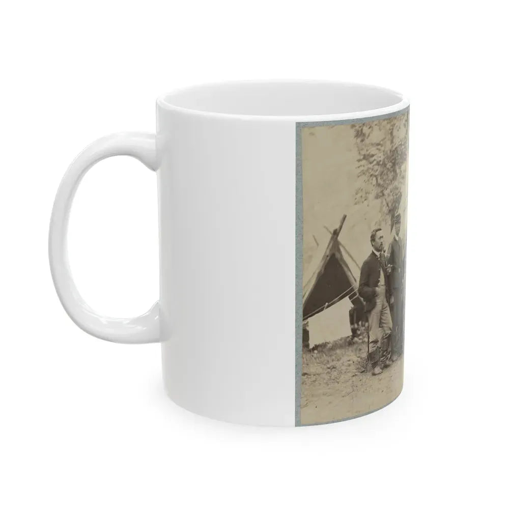 Group Of Officers In Front Of Tents (U.S. Civil War) White Coffee Mug - Go Mug Yourself