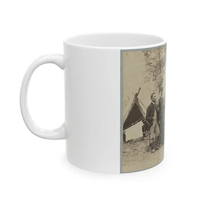 Group Of Officers In Front Of Tents (U.S. Civil War) White Coffee Mug - Go Mug Yourself