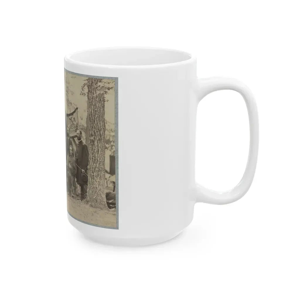 Group Of Officers In Front Of Tents (U.S. Civil War) White Coffee Mug - Go Mug Yourself