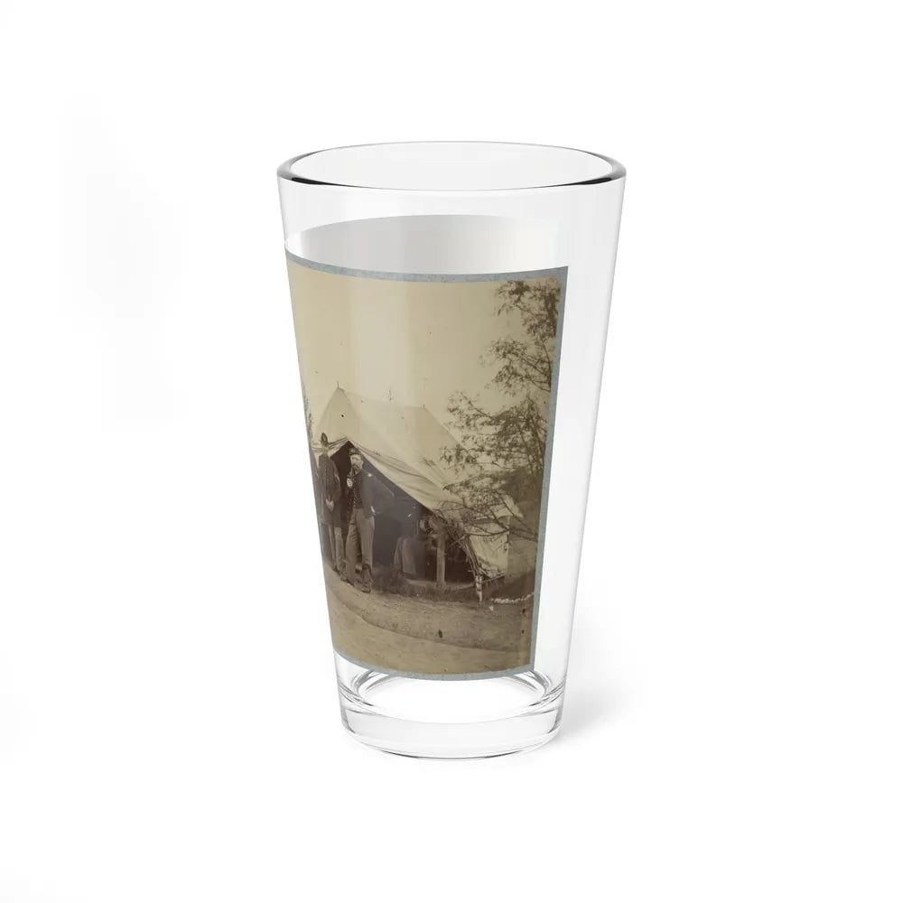 Group Of Officers Lined Up In Front Of The Tents (U.S. Civil War) Pint Glass 16oz-Go Mug Yourself