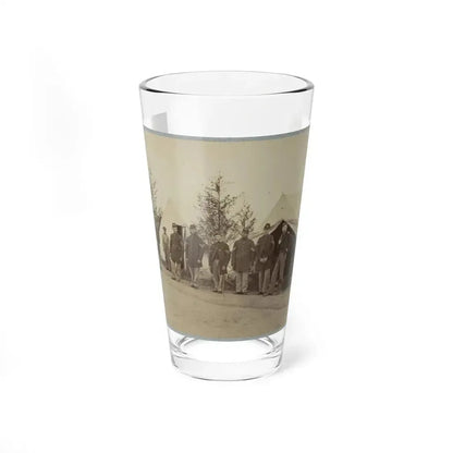 Group Of Officers Lined Up In Front Of The Tents (U.S. Civil War) Pint Glass 16oz 16oz - Go Mug Yourself