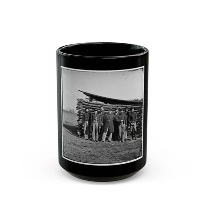 Group Of Officers On The Plateau, City Point, Va. (U.S. Civil War) Black Coffee Mug 15oz - Go Mug Yourself