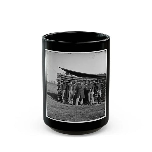 Group Of Officers On The Plateau, City Point, Va. (U.S. Civil War) Black Coffee Mug 15oz - Go Mug Yourself