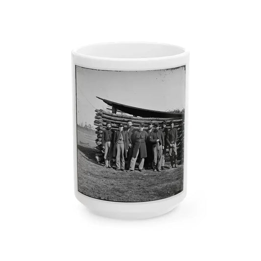 Group Of Officers On The Plateau, City Point, Va. (U.S. Civil War) White Coffee Mug 15oz - Go Mug Yourself