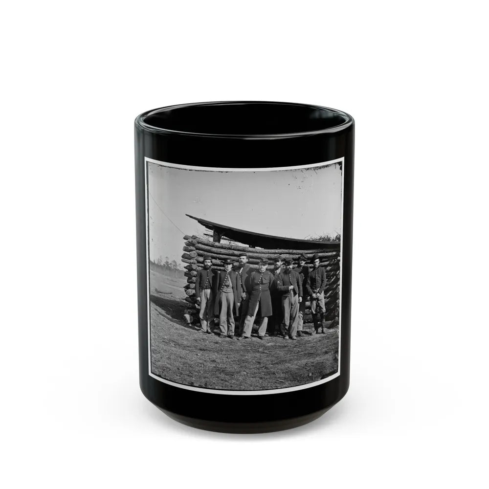 Group Of Officers On The Plateau, City Point, Va. (U.S. Civil War) Black Coffee Mug-15oz-Go Mug Yourself