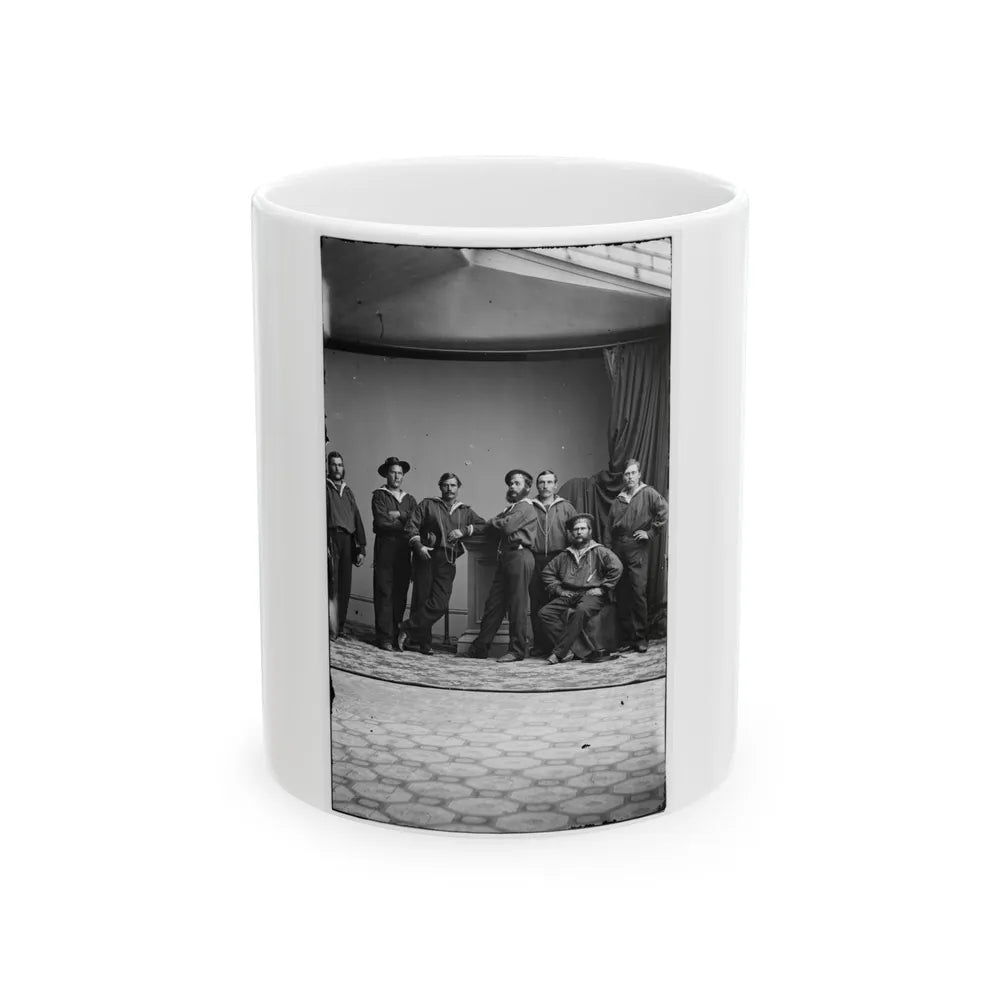 Group Of Russian Sailors From The Navy Ship Variag During Visit To New York City 001 (U.S. Civil War) White Coffee Mug-11oz-Go Mug Yourself