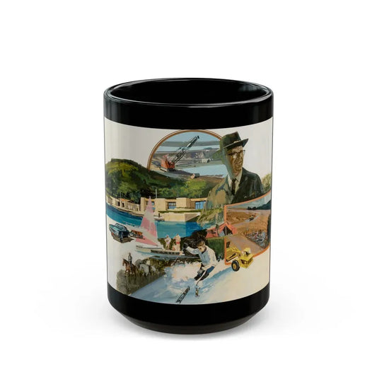 Group of Six Calendar illustrations (1), 1970-78 - Black Coffee Mug 15oz - Go Mug Yourself