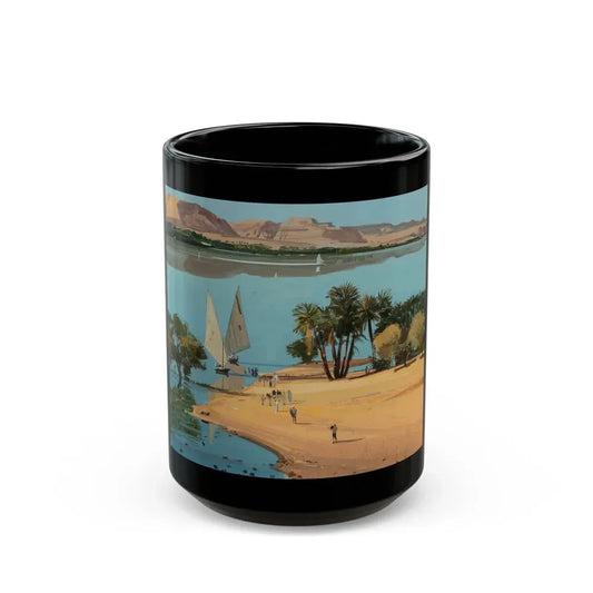 Group of Six Calendar illustrations (3), 1970-78 - Black Coffee Mug 15oz - Go Mug Yourself