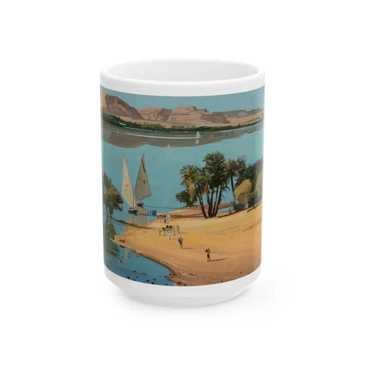 Group of Six Calendar illustrations (3), 1970-78 - White Coffee Mug 15oz - Go Mug Yourself