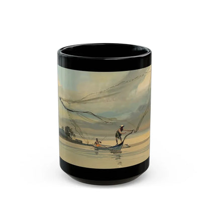 Group of Six Calendar illustrations (4), 1970-78 - Black Coffee Mug 15oz - Go Mug Yourself