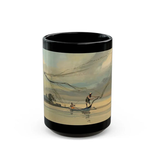 Group of Six Calendar illustrations (4), 1970-78 - Black Coffee Mug 15oz - Go Mug Yourself