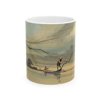 Group of Six Calendar illustrations (4), 1970-78 - White Coffee Mug 11oz - Go Mug Yourself