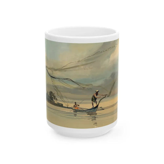 Group of Six Calendar illustrations (4), 1970-78 - White Coffee Mug 15oz - Go Mug Yourself