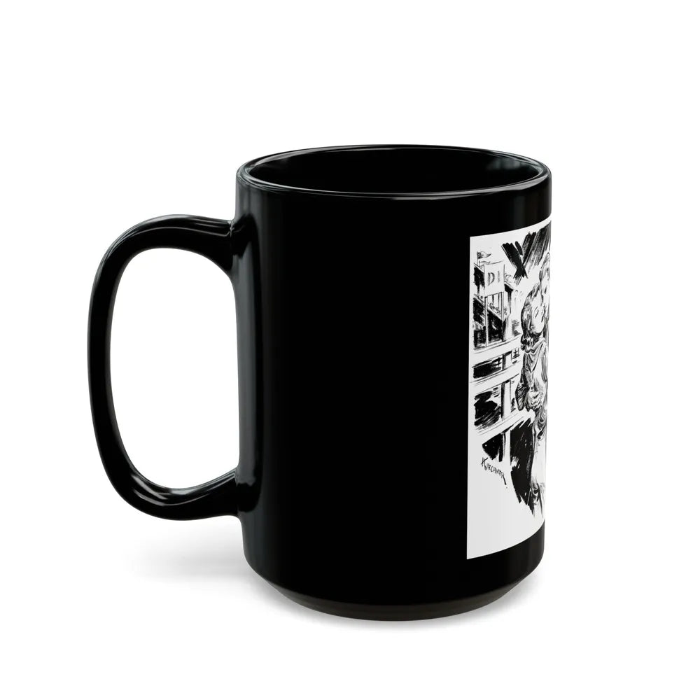 Group of six interior pulp illustrations (1) - Black Coffee Mug-Go Mug Yourself