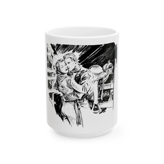Group of six interior pulp illustrations (1) - White Coffee Mug 15oz - Go Mug Yourself