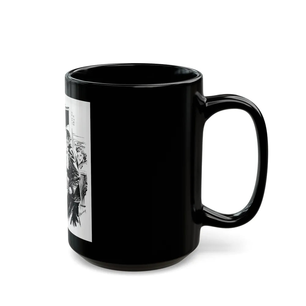 Group of six interior pulp illustrations (4) - Black Coffee Mug-Go Mug Yourself