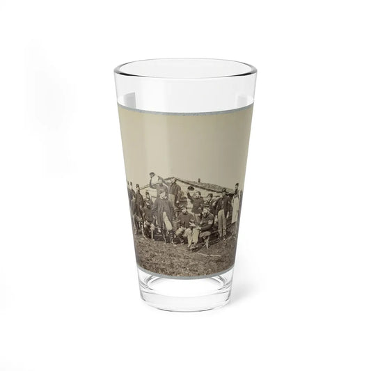 Group Of Soldiers Gathered Outside A Cabin (U.S. Civil War) Pint Glass 16oz-16oz-Go Mug Yourself