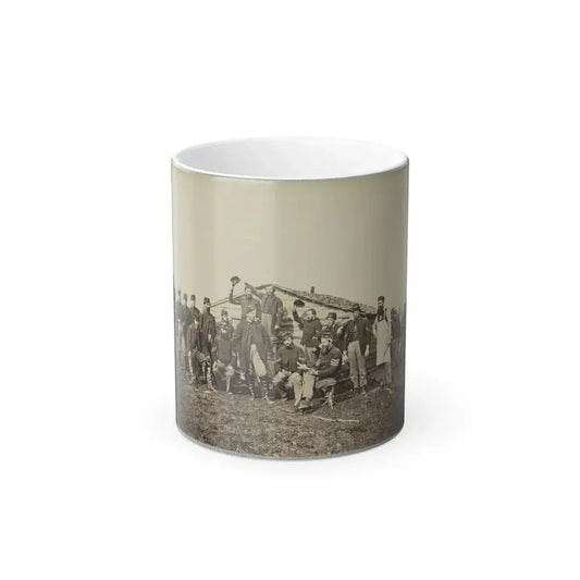 Group of Soldiers Gathered Outside a Cabin (U.S. Civil War) Color Changing Coffee Mug 11oz Default Title 11oz - Go Mug Yourself