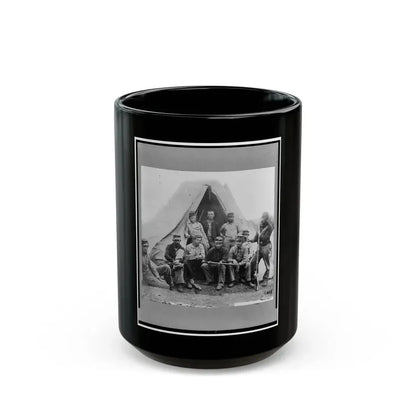 Group Of Soldiers Of Co. G., 71st New York Volunteers, Posed In Front Of Tent (U.S. Civil War) Black Coffee Mug 15oz - Go Mug Yourself