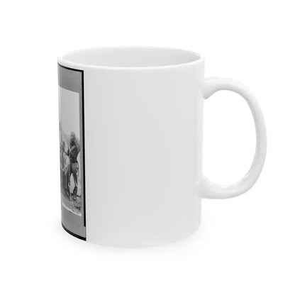 Group Of Soldiers Of Co. G., 71st New York Volunteers, Posed In Front Of Tent (U.S. Civil War) White Coffee Mug - Go Mug Yourself