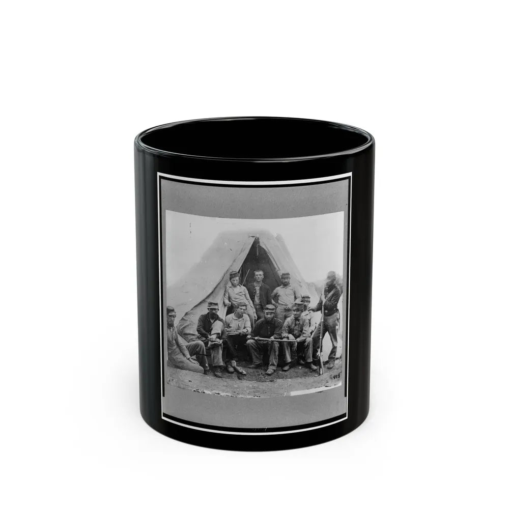 Group Of Soldiers Of Co. G., 71st New York Volunteers, Posed In Front Of Tent (U.S. Civil War) Black Coffee Mug-11oz-Go Mug Yourself