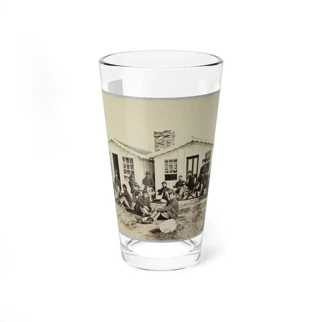 Group Of Soldiers Outside Winter Quarters (U.S. Civil War) Pint Glass 16oz 16oz - Go Mug Yourself
