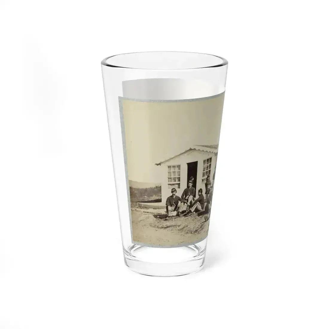 Group Of Soldiers Outside Winter Quarters (U.S. Civil War) Pint Glass 16oz - Go Mug Yourself
