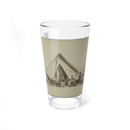 Group Of Soldiers Relax In Front Of A Tent (U.S. Civil War) Pint Glass 16oz-16oz-Go Mug Yourself