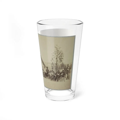 Group Of Soldiers Relax In Front Of A Tent (U.S. Civil War) Pint Glass 16oz-Go Mug Yourself