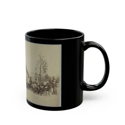 Group Of Soldiers Relax In Front Of A Tent (U.S. Civil War) Black Coffee Mug - Go Mug Yourself