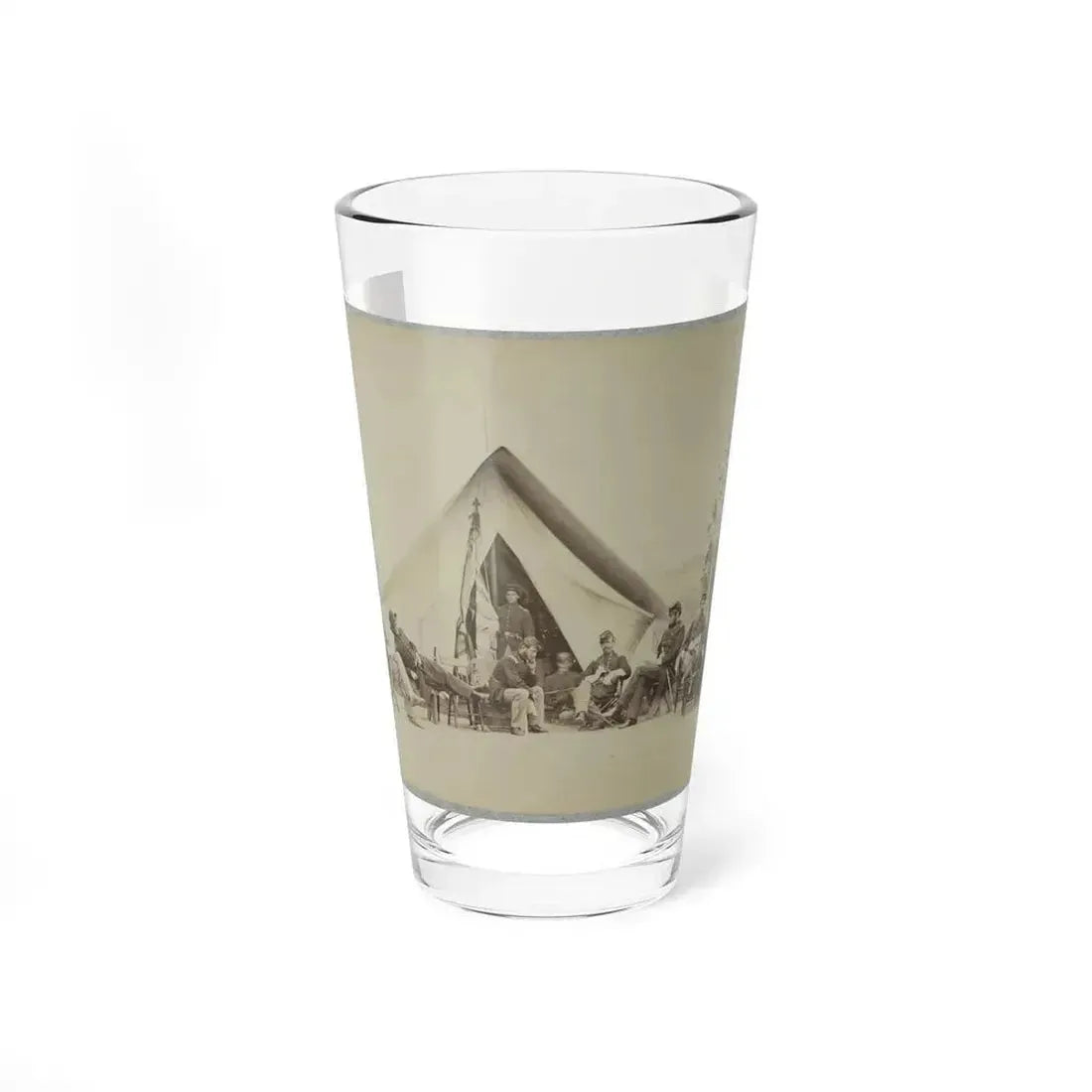 Group Of Soldiers Relax In Front Of A Tent (U.S. Civil War) Pint Glass 16oz 16oz - Go Mug Yourself