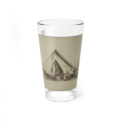 Group Of Soldiers Relax In Front Of A Tent (U.S. Civil War) Pint Glass 16oz 16oz - Go Mug Yourself