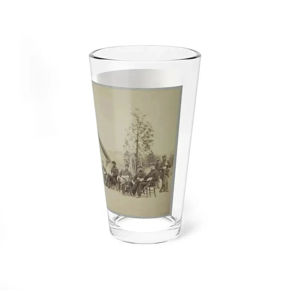 Group Of Soldiers Relax In Front Of A Tent (U.S. Civil War) Pint Glass 16oz - Go Mug Yourself