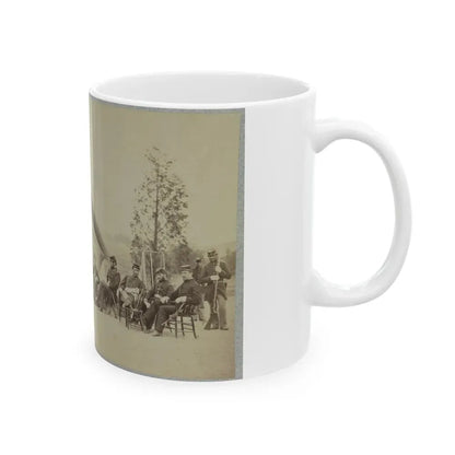 Group Of Soldiers Relax In Front Of A Tent (U.S. Civil War) White Coffee Mug - Go Mug Yourself