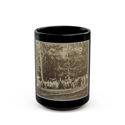 Group Of Soldiers, Some In Uniform And Some With Crutches, Pose In Front Of The Woods Possibly In Pennsylvania (U.S. Civil War) Black Coffee Mug-15oz-Go Mug Yourself