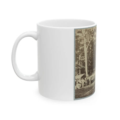 Group Of Soldiers, Some In Uniform And Some With Crutches, Pose In Front Of The Woods Possibly In Pennsylvania (U.S. Civil War) White Coffee Mug-Go Mug Yourself