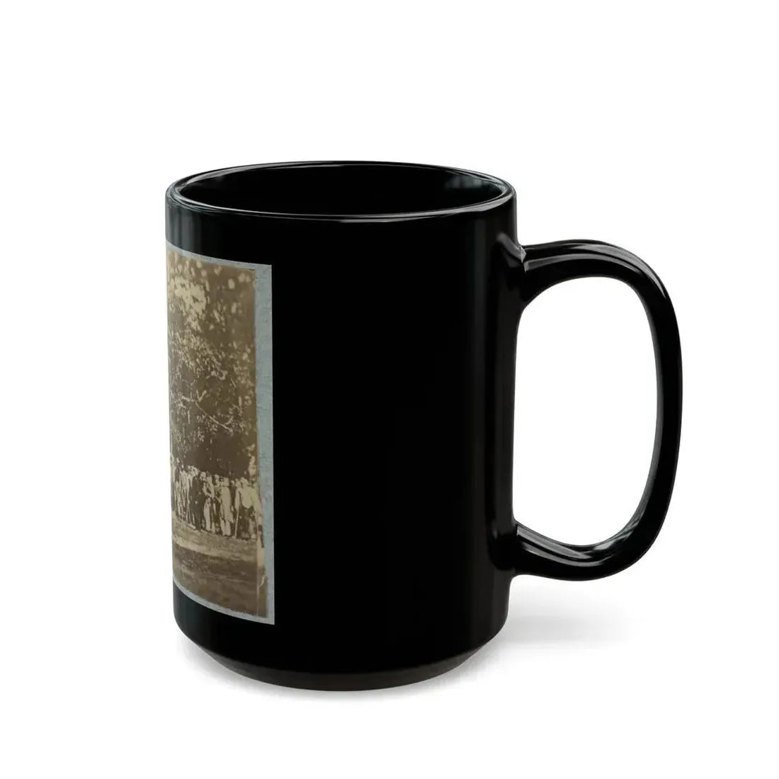 Group Of Soldiers, Some In Uniform And Some With Crutches, Pose In Front Of The Woods Possibly In Pennsylvania (U.S. Civil War) Black Coffee Mug - Go Mug Yourself