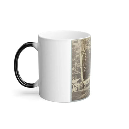 Group of Soldiers, Some in Uniform and Some With Crutches, Pose in Front of the Woods Possibly in Pennsylvania (U.S. Civil War) Color Changing Coffee Mug 11oz - Go Mug Yourself
