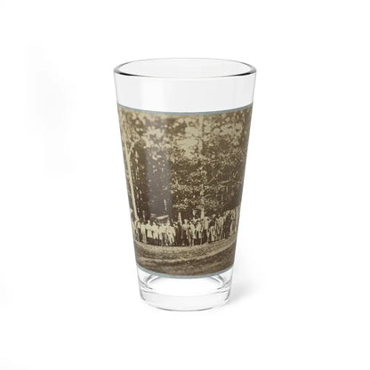 Group Of Soldiers, Some In Uniform And Some With Crutches, Pose In Front Of The Woods Possibly In Pennsylvania (U.S. Civil War) Pint Glass 16oz 16oz - Go Mug Yourself