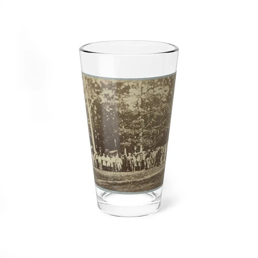Group Of Soldiers, Some In Uniform And Some With Crutches, Pose In Front Of The Woods Possibly In Pennsylvania (U.S. Civil War) Pint Glass 16oz 16oz - Go Mug Yourself
