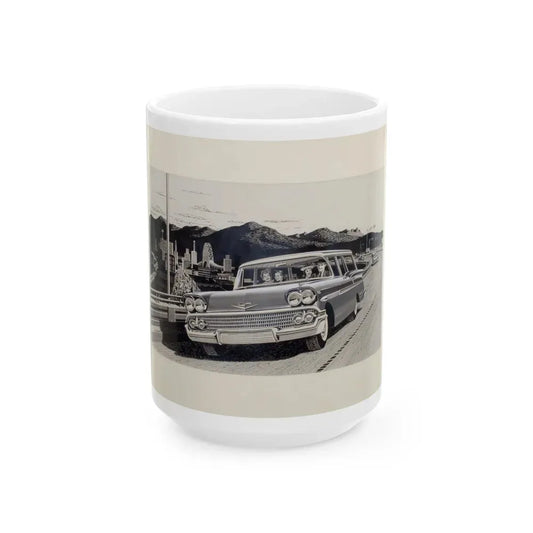 Group of Three Car Advertisements (3) - White Coffee Mug 15oz - Go Mug Yourself