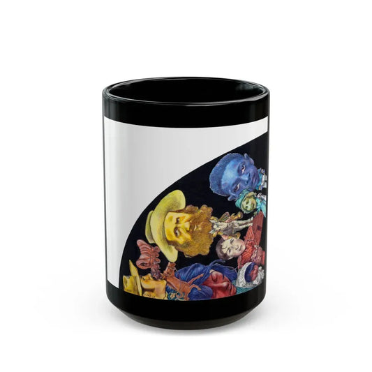 Group of Three Illustrations (2) - Black Coffee Mug 15oz - Go Mug Yourself