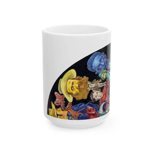 Group of Three Illustrations (2) - White Coffee Mug 15oz - Go Mug Yourself
