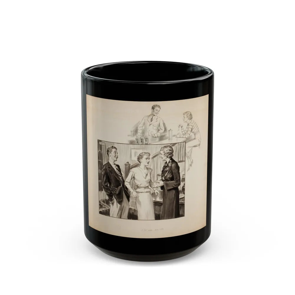 Group of three story illustrations (1) - Black Coffee Mug-15oz-Go Mug Yourself