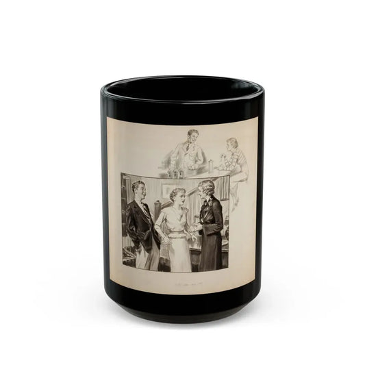 Group of three story illustrations (1) - Black Coffee Mug 15oz - Go Mug Yourself