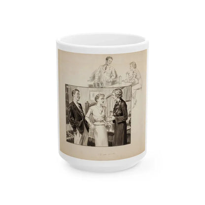Group of three story illustrations (1) - White Coffee Mug 15oz - Go Mug Yourself