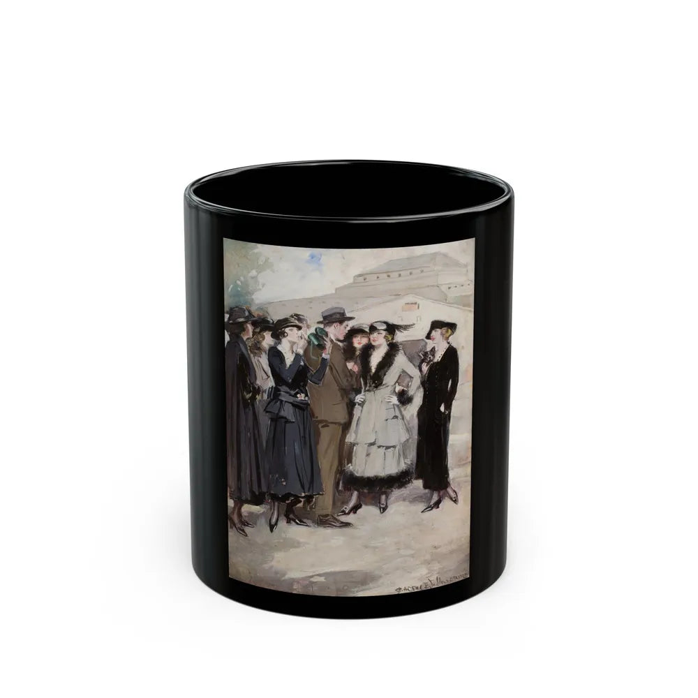 Group of Women and a Man - Black Coffee Mug-11oz-Go Mug Yourself